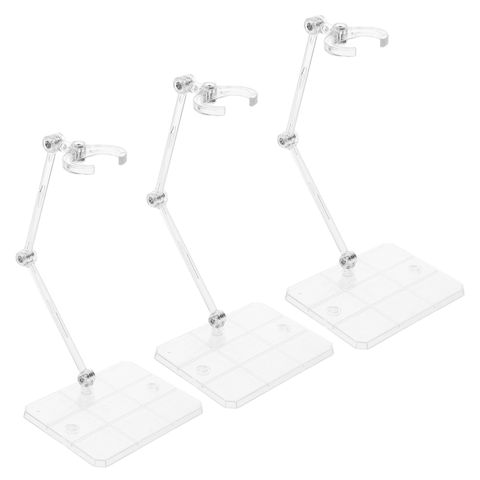 Action Figure Stand - 3Pcs Transparent Figure Support Base Adjustable